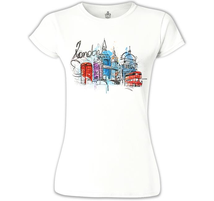 Londra - Kulübe Beyaz Kadın Tshirt