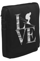 Love - Kayak Unisex Siyah Postacı Çanta