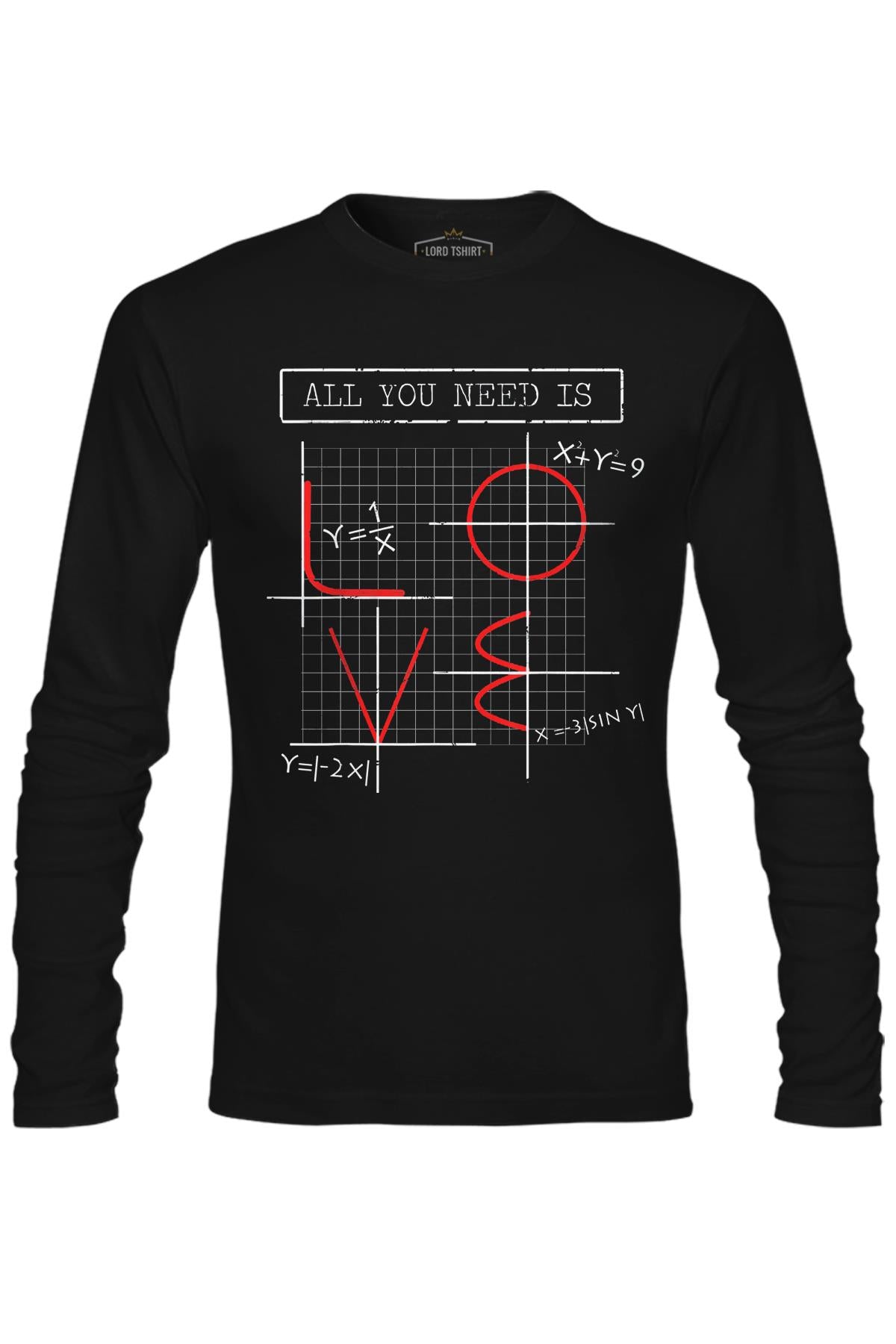 Love Math Siyah Erkek Sweatshirt