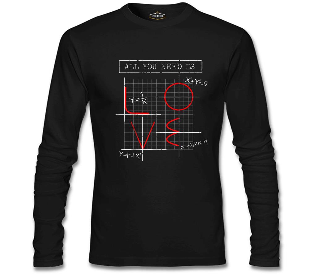 Love Math Siyah Erkek Sweatshirt