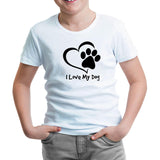 Love my Dog White Kids Tshirt