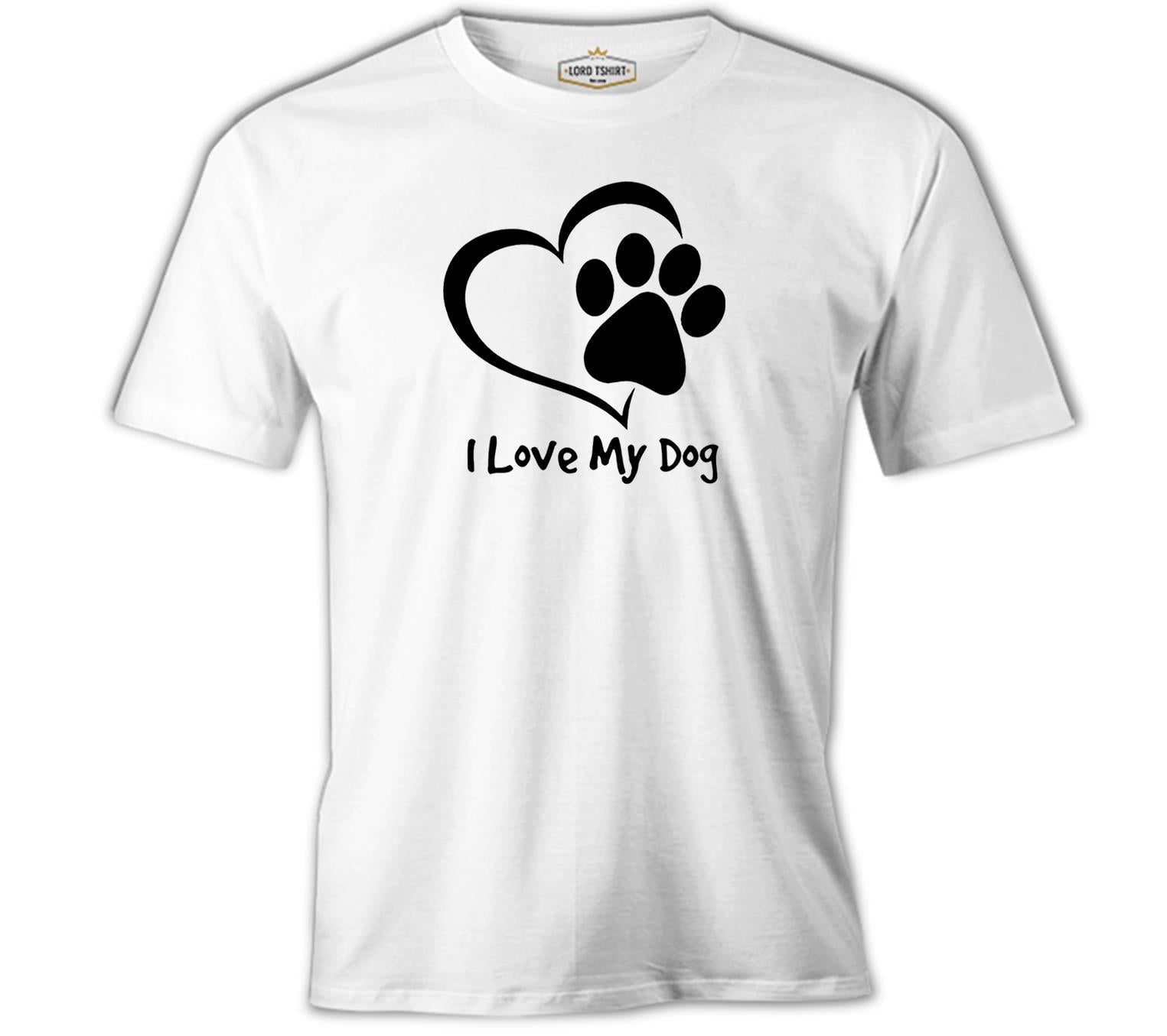 Love my Dog White Men's T-Shirt 