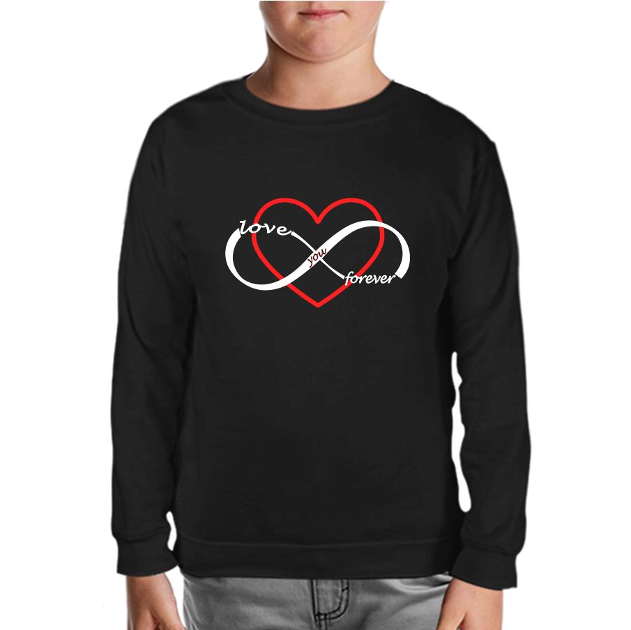 Love You Forever Black Kids Sweatshirt