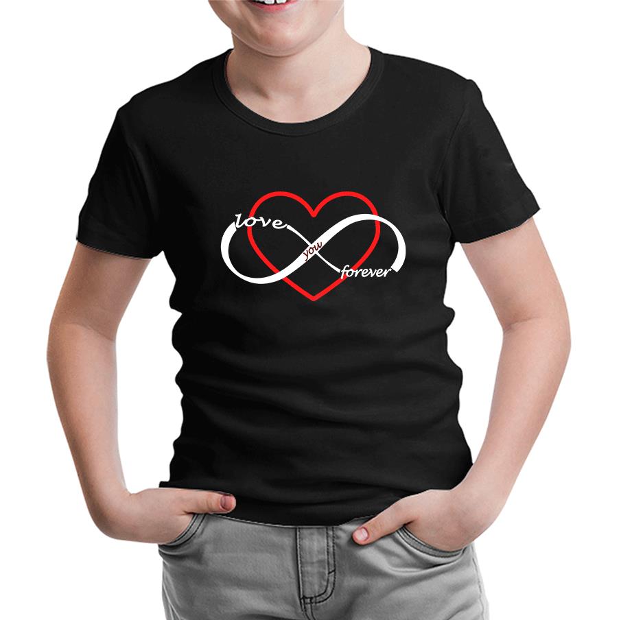 Love You Forever Siyah Çocuk Tshirt