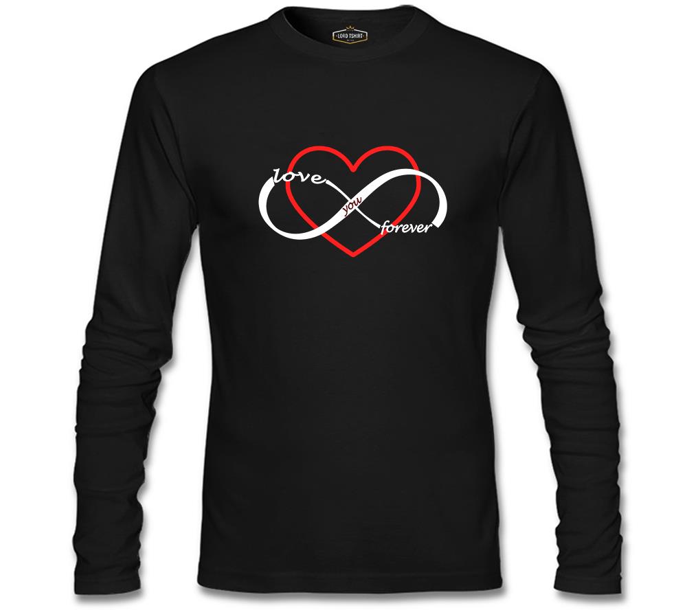 Love You Forever Siyah Erkek Sweatshirt