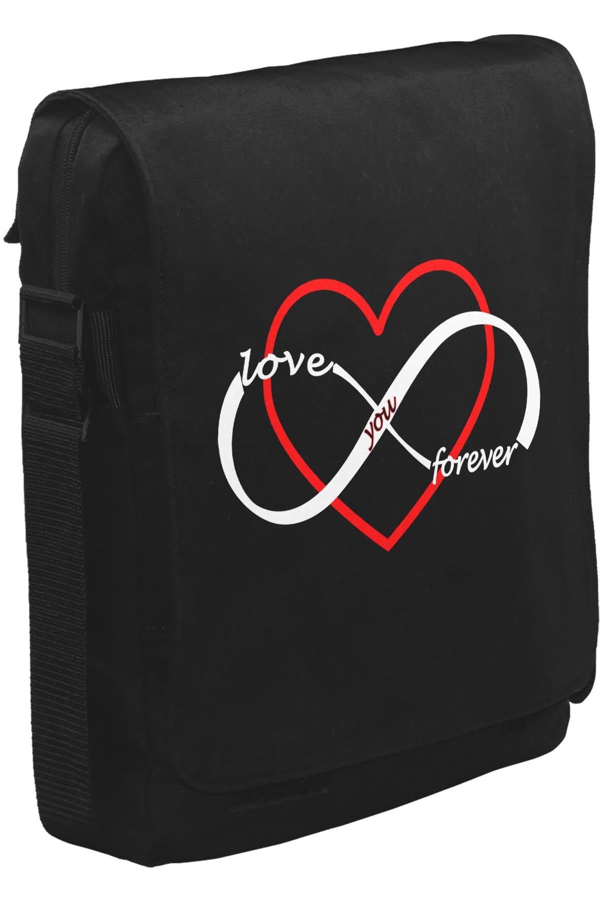 Love You Forever Unisex Siyah Postacı Çanta