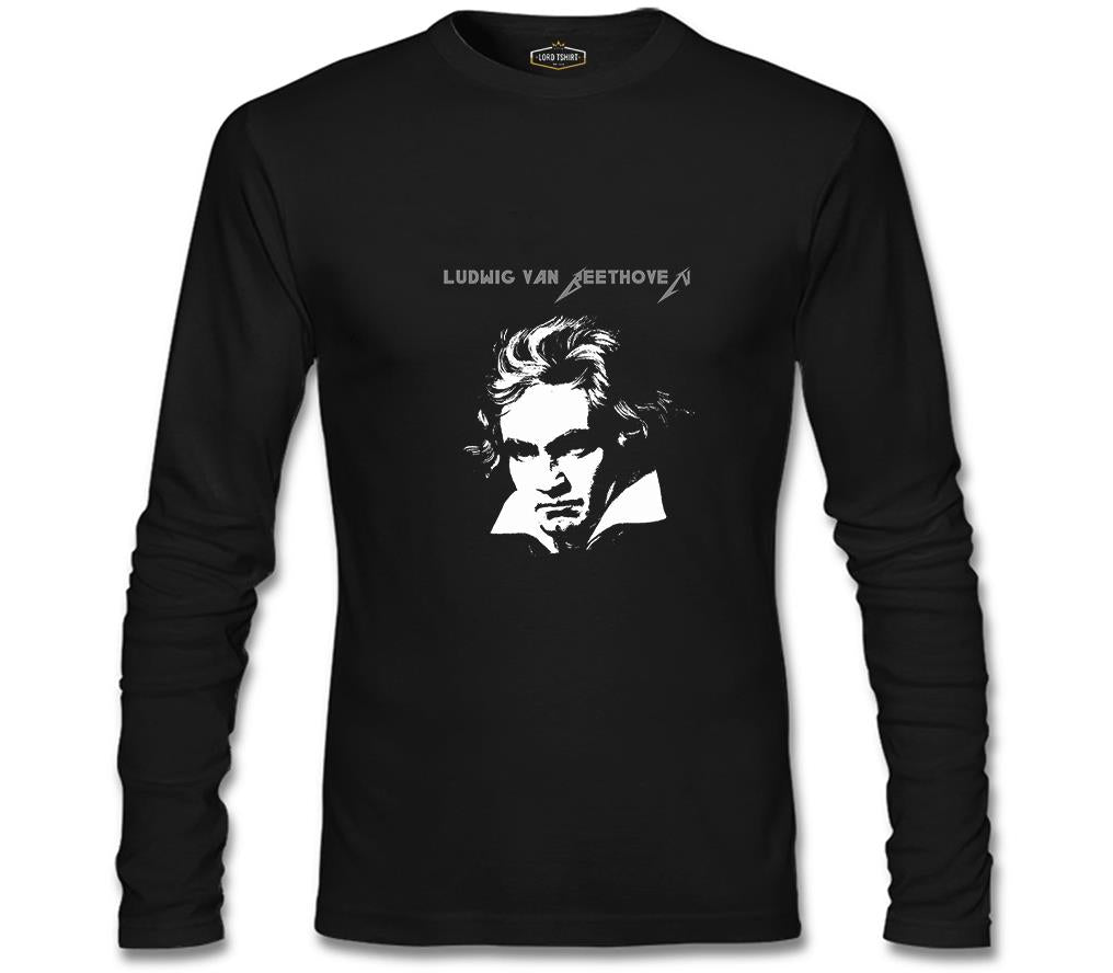 Ludwig van Beethoven Siyah Erkek Sweatshirt
