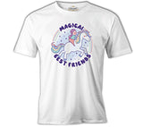 Magical Friends with Unicorn Beyaz Erkek Tshirt