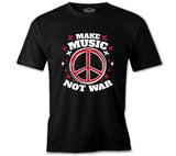 Make Music Not War Peace Logo Black Men's Tshirt
