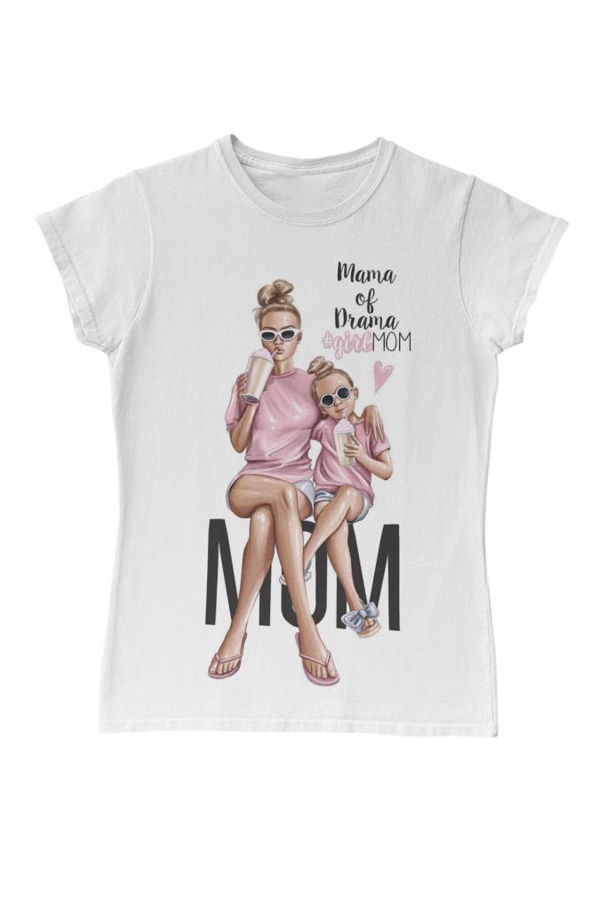 Mama of Drama Mother's Day White Women's Tshirt