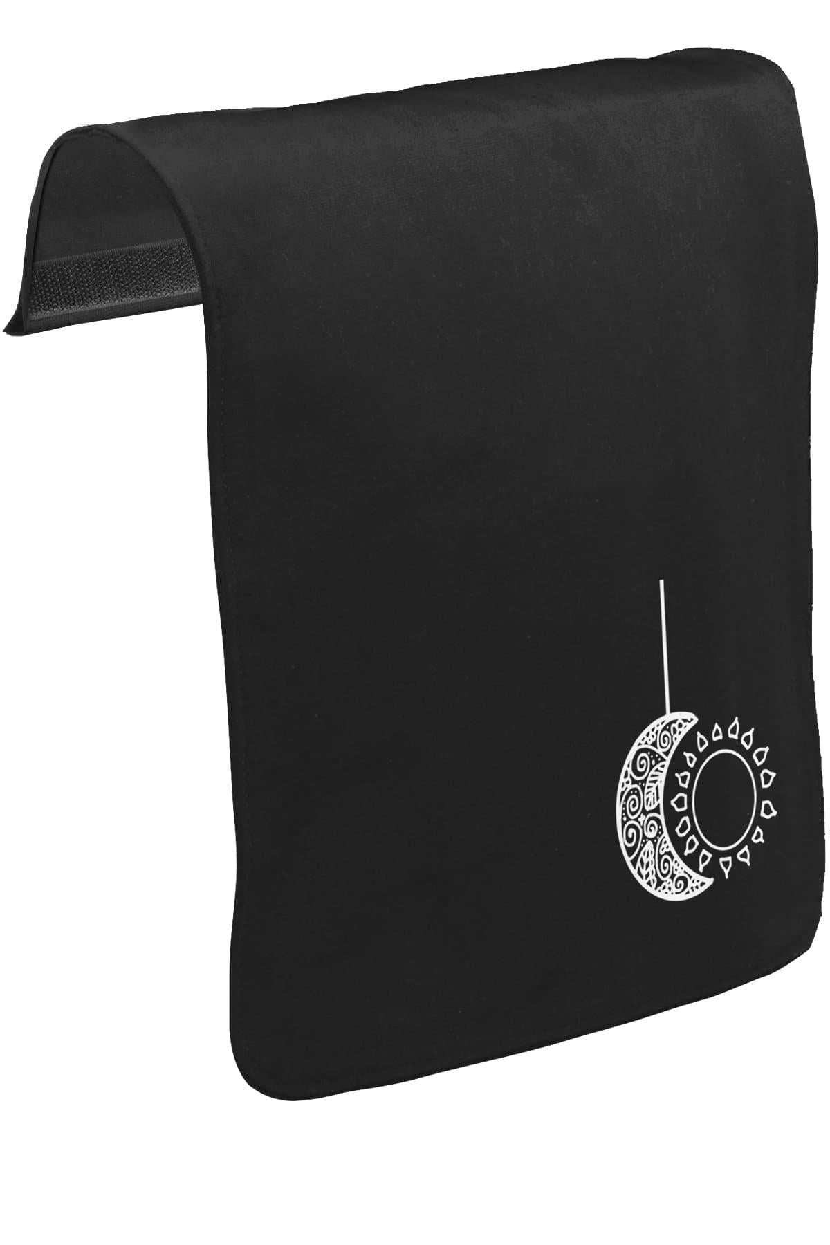 Mandala - Ay ve Güneş Unisex Siyah Tak-Çıkar Postacı Çanta Kapağı CK-1715