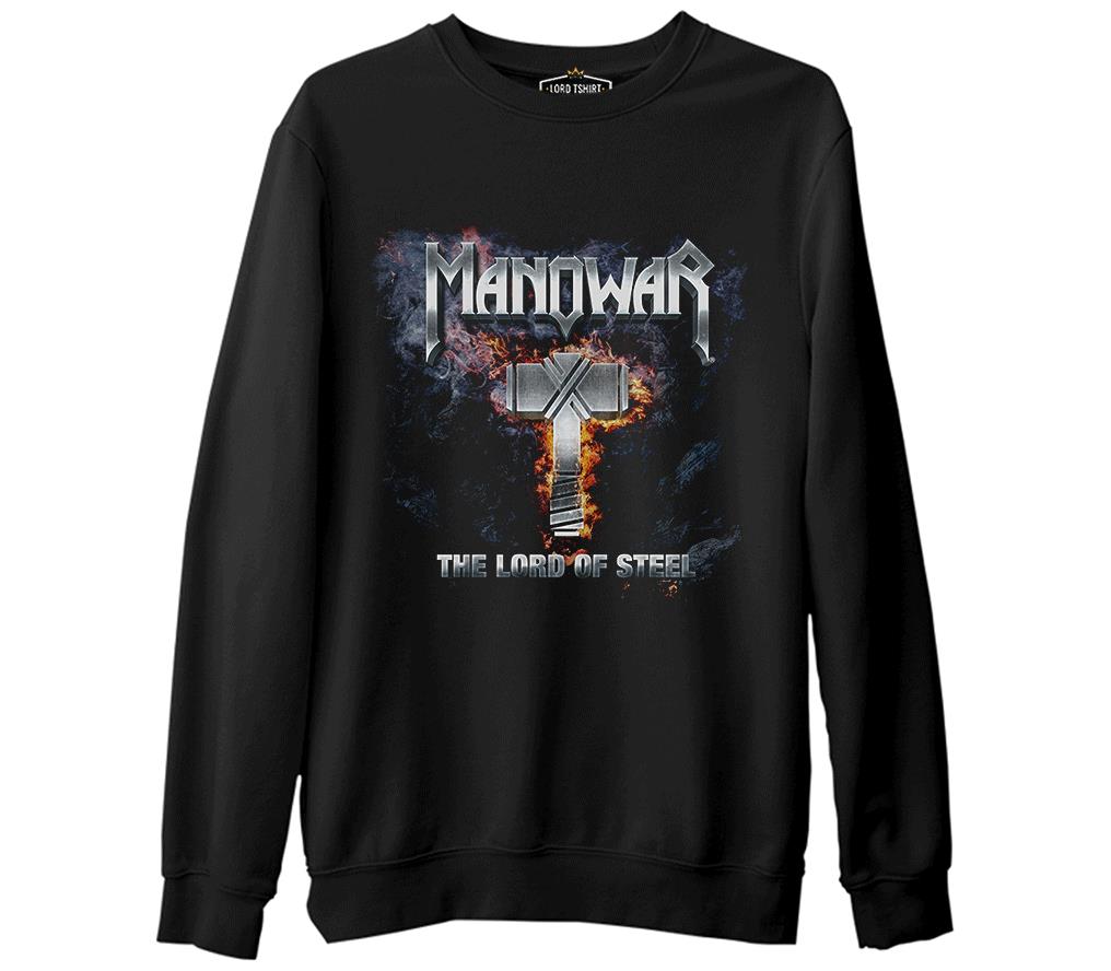 Manowar - Lord of Steel  Siyah Erkek Kalın Sweatshirt