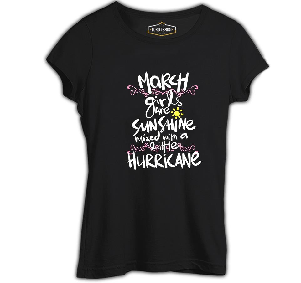 March Girls Siyah Kadın Tshirt