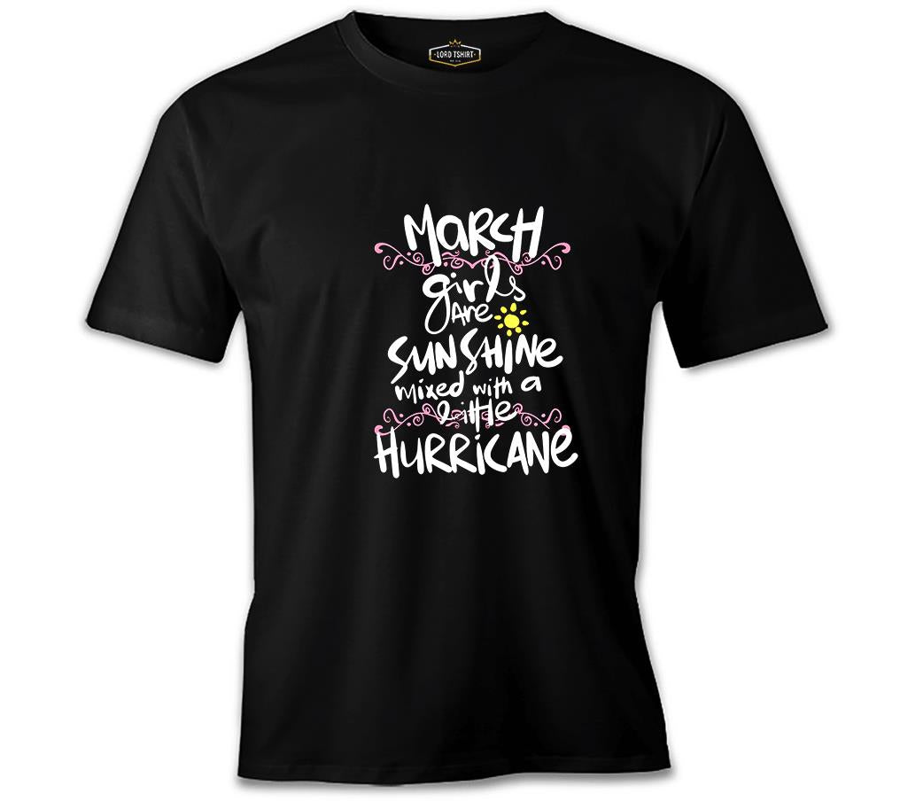 March Girls Siyah Erkek Tshirt