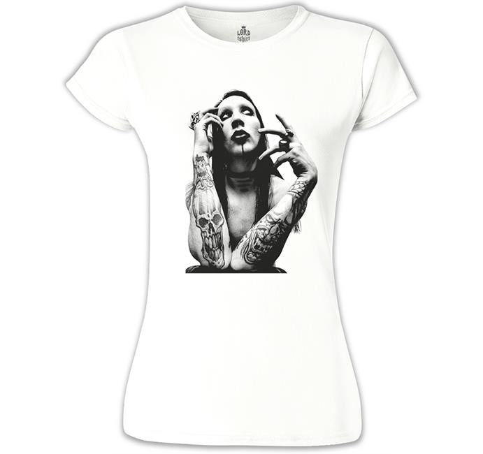 Marilyn Manson White Women's Tshirt