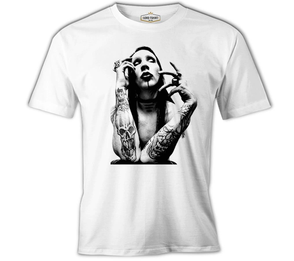 Marilyn Manson Beyaz Erkek Tshirt