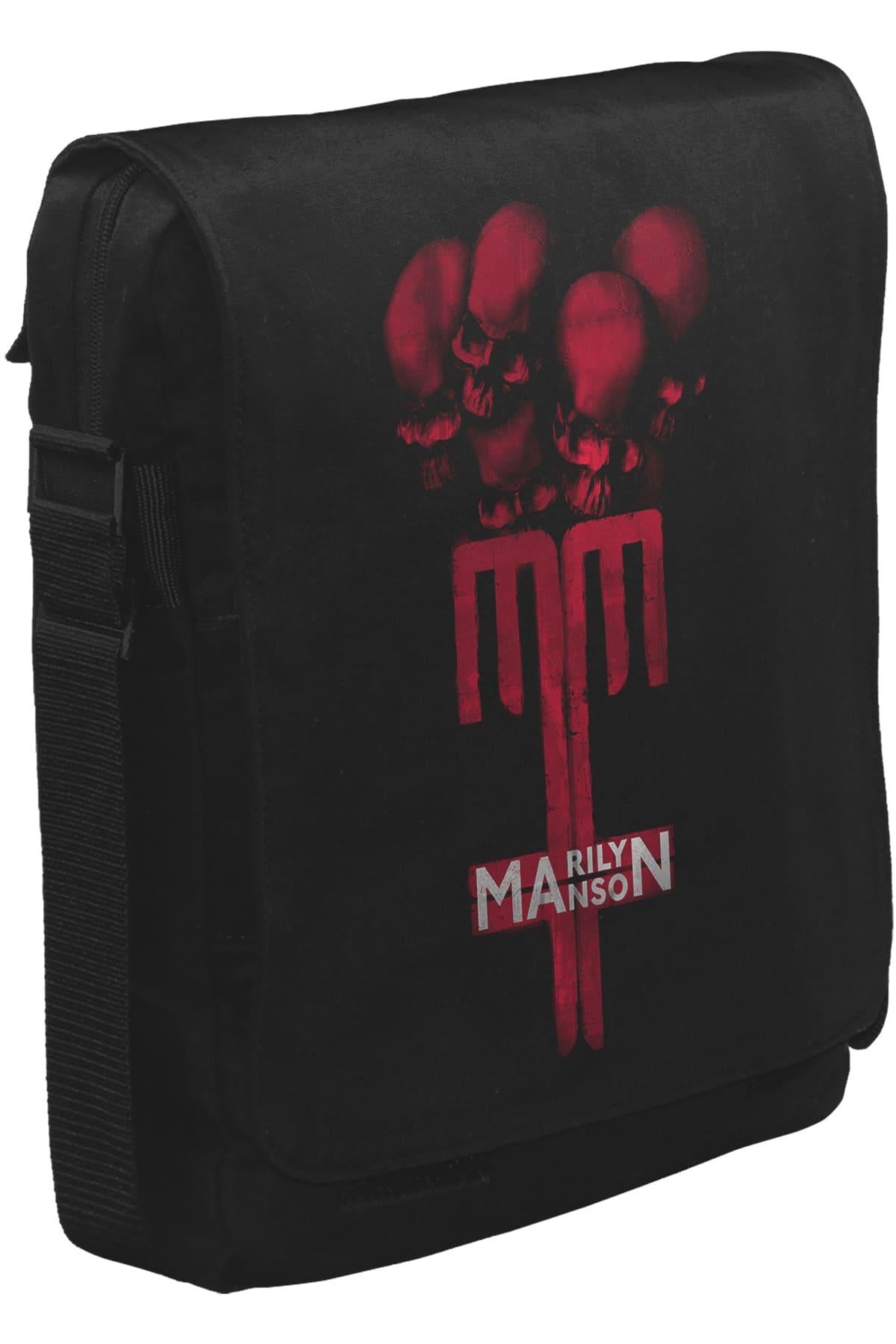 Marilyn Manson - MM Unisex Siyah Postacı Çanta