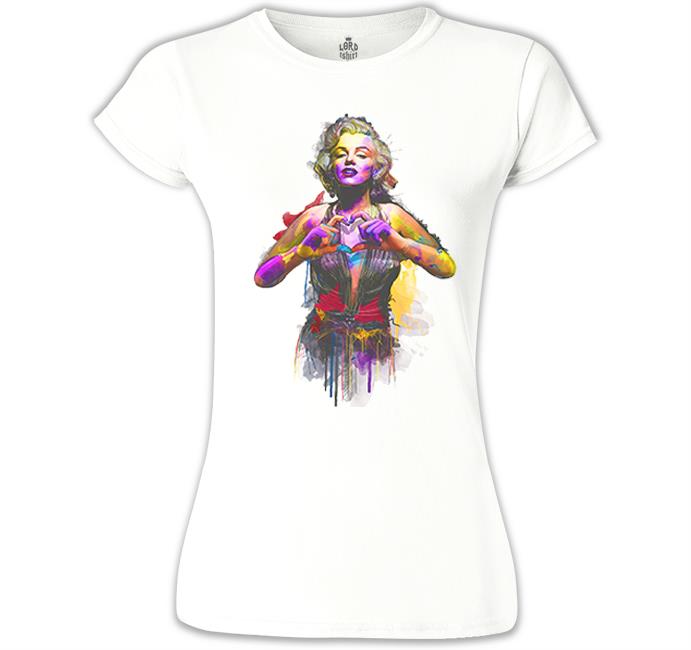 Marilyn Monroe - Love Beyaz Kadın Tshirt