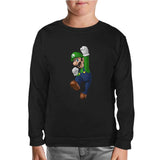 Mario &amp; Luigi - Luigi Black Kids Sweatshirt