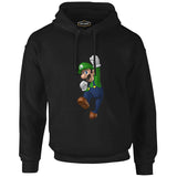 Mario & Luigi - Luigi  Siyah Erkek Fermuarsız Kapşonlu
