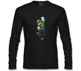 Mario & Luigi - Luigi  Siyah Erkek Sweatshirt