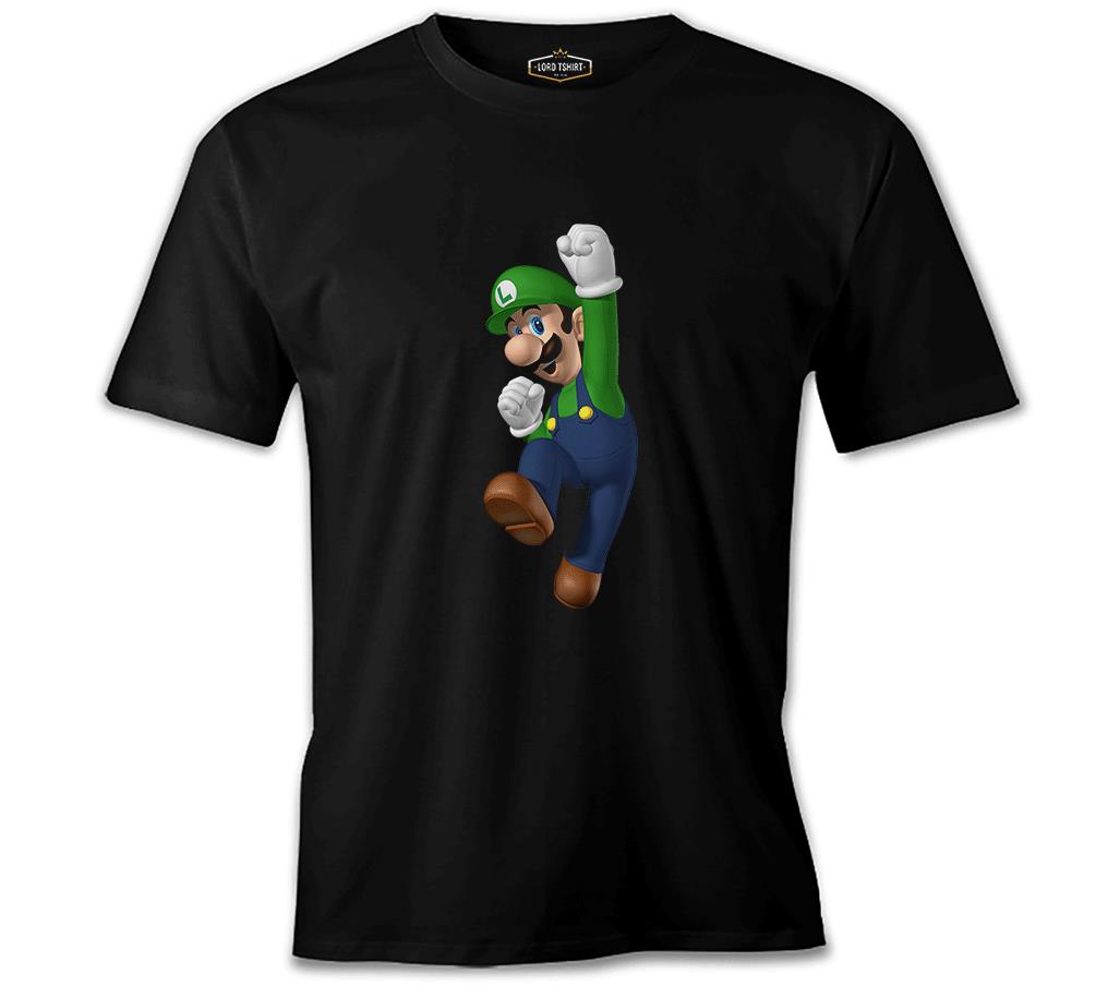 Mario & Luigi - Luigi  Siyah Erkek Tshirt