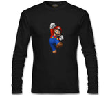 Mario & Luigi - Mario Siyah Erkek Sweatshirt
