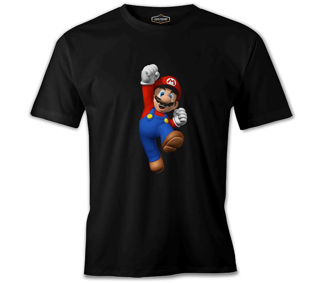 Mario & Luigi - Mario Siyah Erkek Tshirt