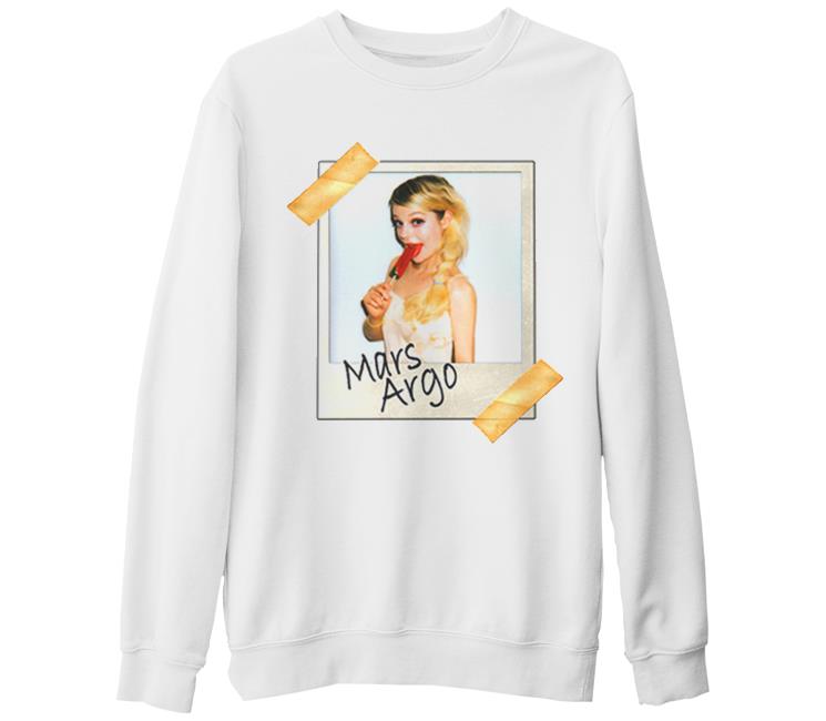 Mars Argo - Portrait Beyaz Kalın Sweatshirt