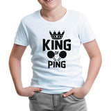 Table Tennis - King of Ping Pong White Kids Tshirt