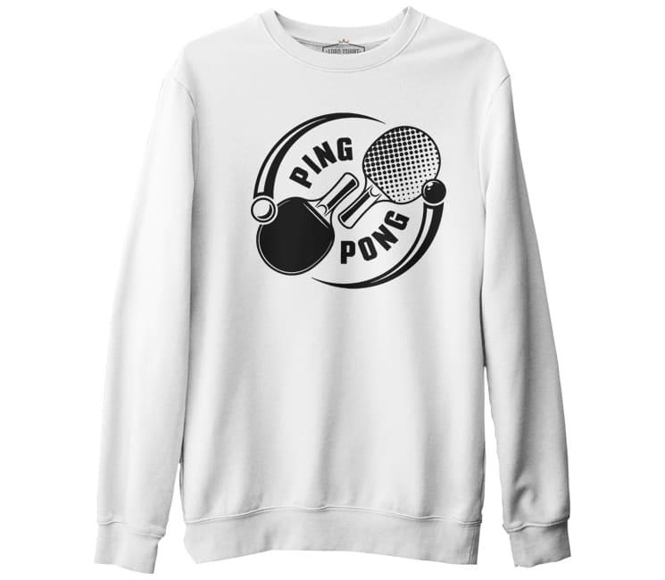 Masa Tenisi - Ping Pong Ying Yan Beyaz Erkek Kalın Sweatshirt