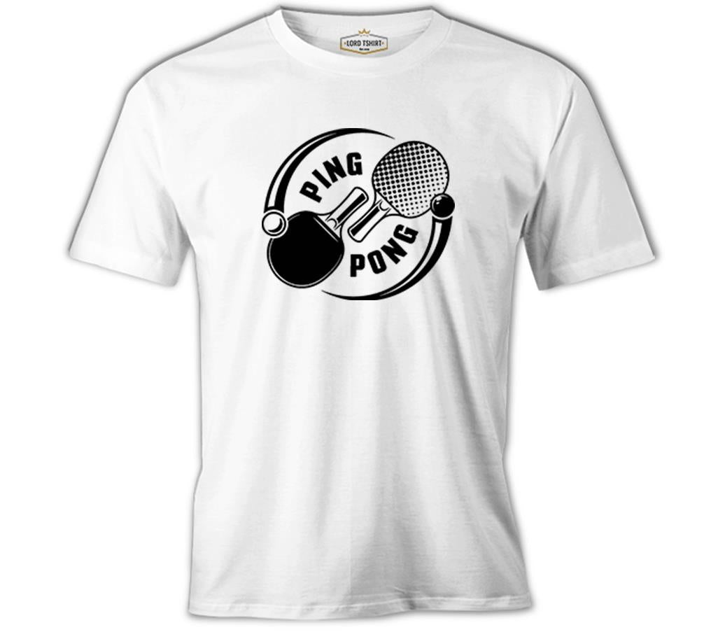 Masa Tenisi - Ping Pong Ying Yan Beyaz Erkek Tshirt