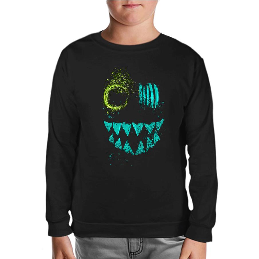 Maske - Monster Siyah Çocuk Sweatshirt