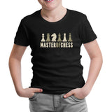 Master of Chess and Chess Pieces Siyah Çocuk Tshirt