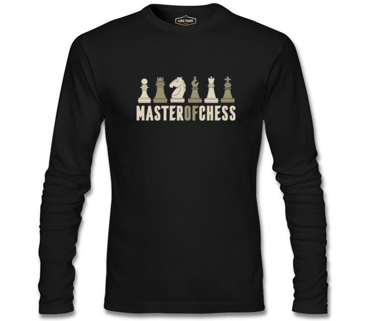 Master of Chess and Chess Pieces Siyah Erkek Sweatshirt