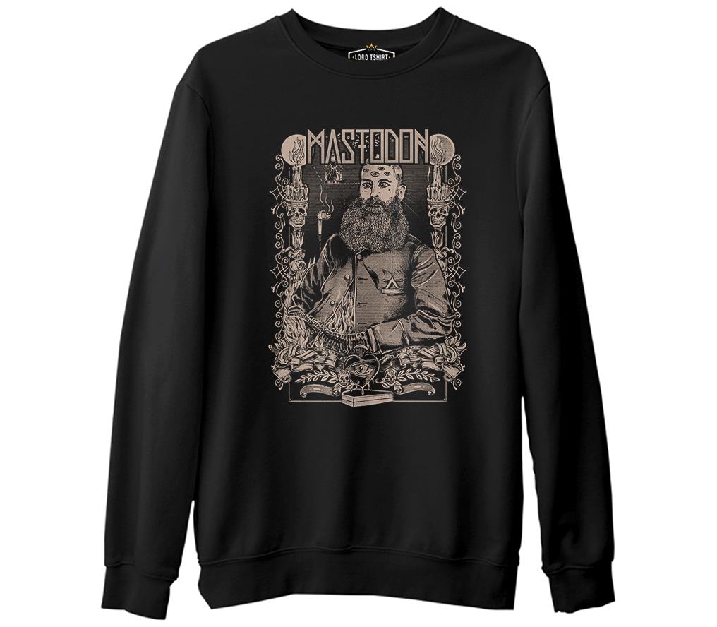 Mastodon 2  Siyah Erkek Kalın Sweatshirt