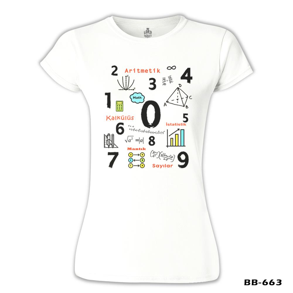 Matematik - Aritmetik Beyaz Kadın Tshirt