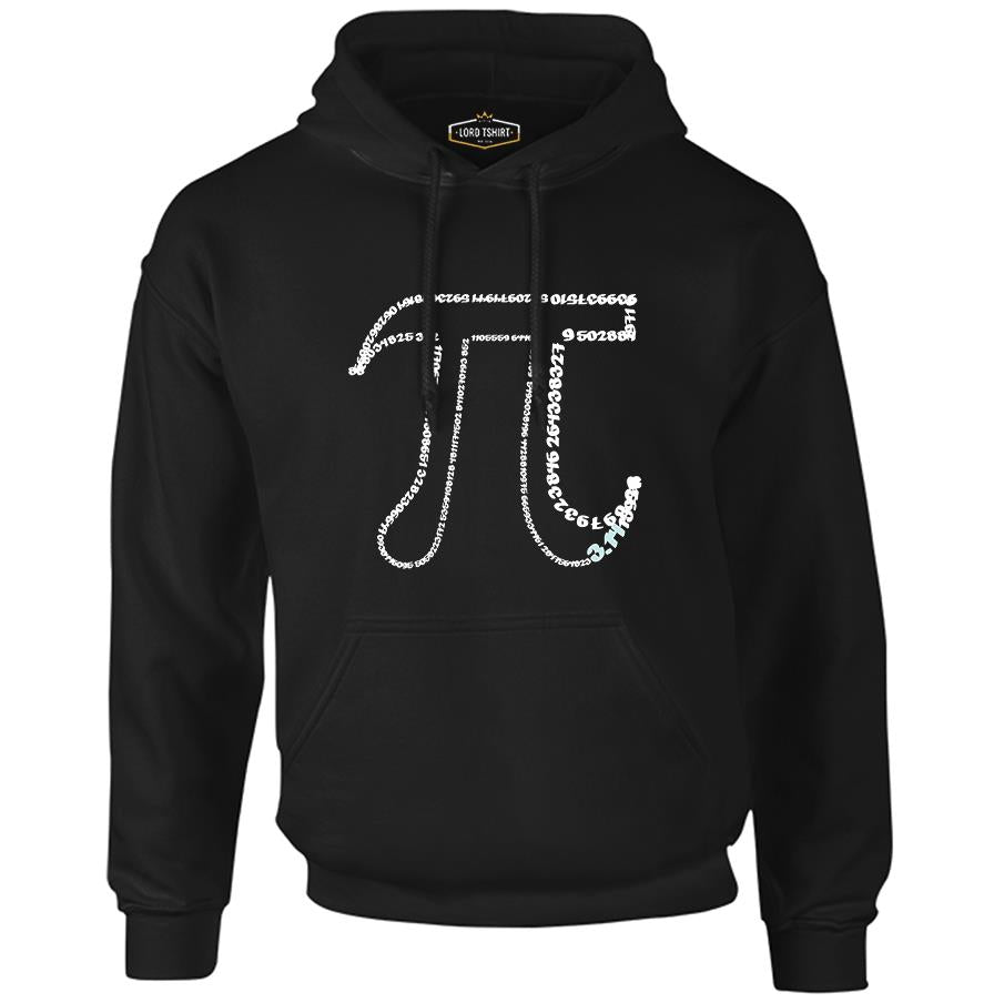 Matematik - Pi 14 Siyah Erkek Fermuarsız Kapşonlu