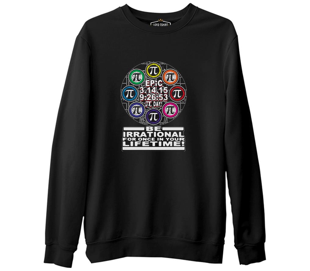Matematik - Pi 3 Siyah Erkek Kalın Sweatshirt