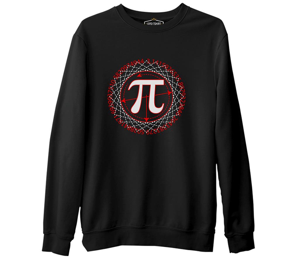 Matematik - Pi 9 Siyah Erkek Kalın Sweatshirt