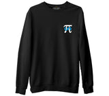 Matematik - Pi Sonsuz İşareti Logo Siyah Erkek Kalın Sweatshirt