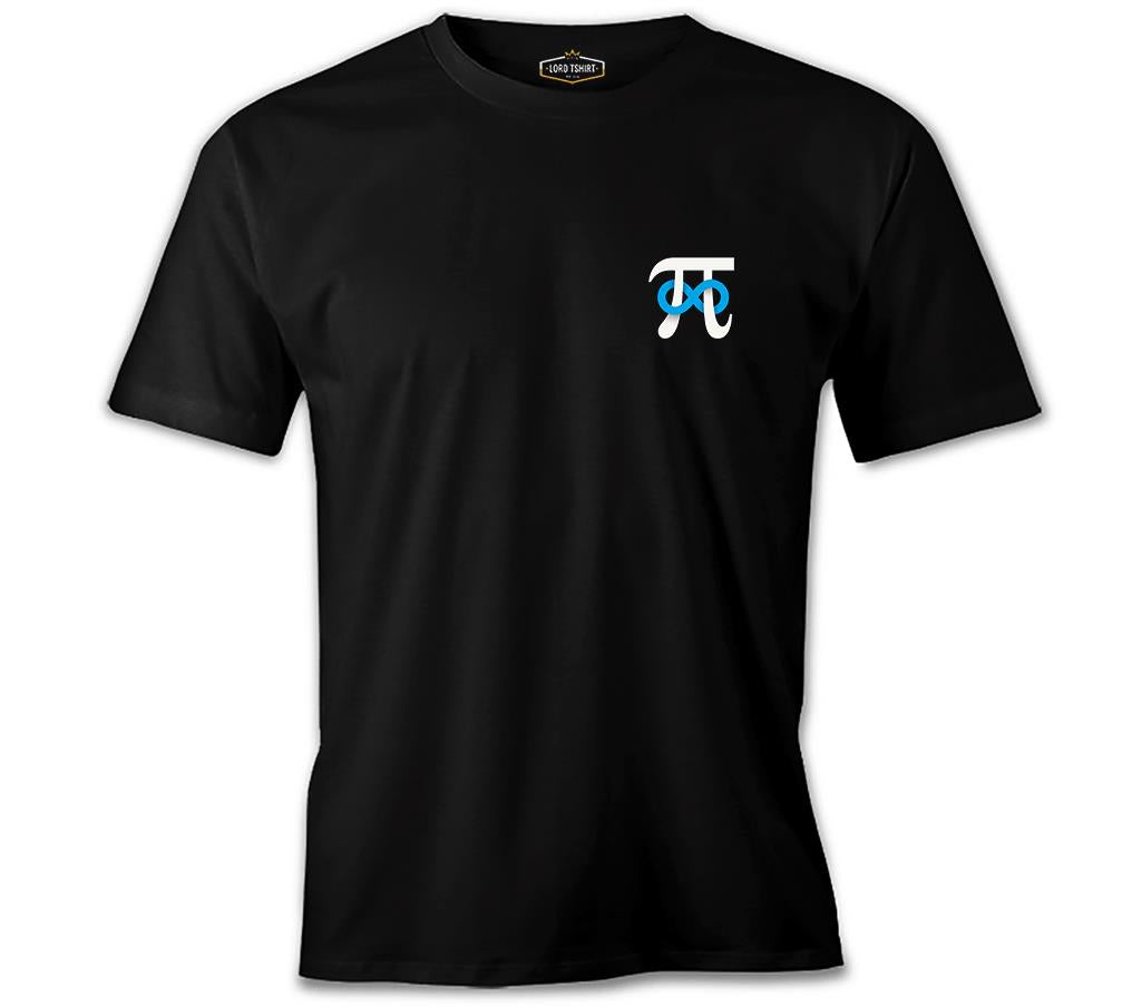 Matematik - Pi Sonsuz İşareti Logo Siyah Erkek Tshirt