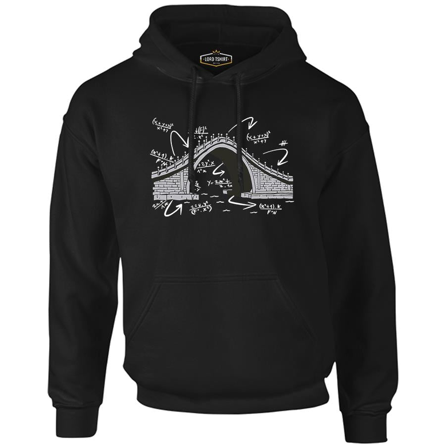 Math Measurement Equations of a Bridge Black Men's Zipperless Hoodie