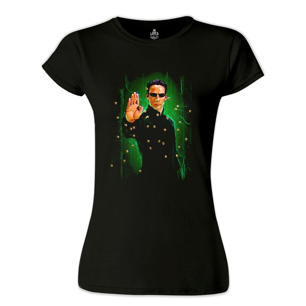 Matrix - Bullets Siyah Kadın Tshirt