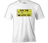 May the Fourth Be With You with Lightsaber White Men's Tshirt 