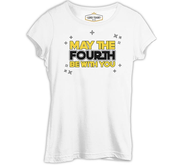 May the Fourth Be With You with Stars White Women's Tshirt