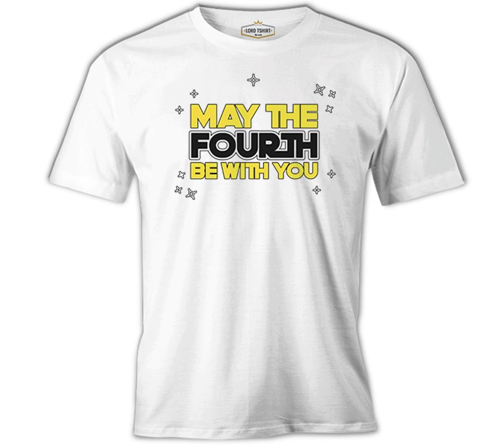 May the Fourth Be With You with Stars White Men's Tshirt 