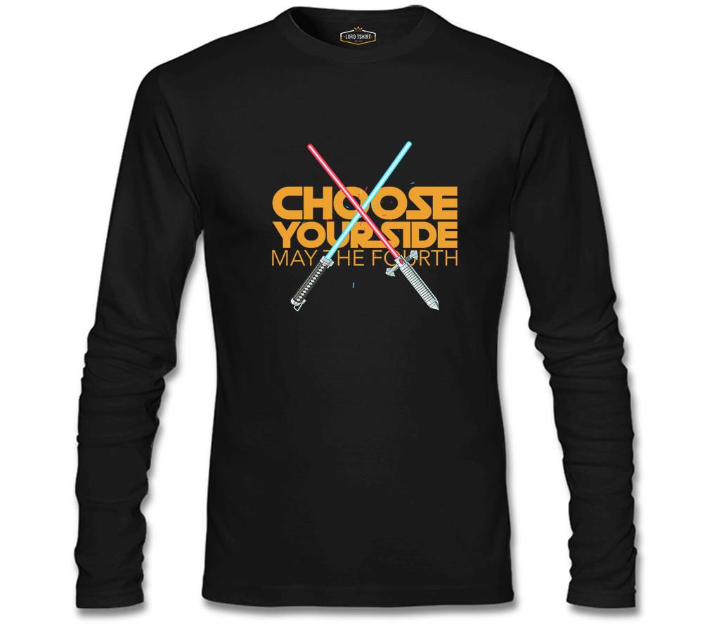 May the Fourth Chose Your Side Siyah Erkek Sweatshirt