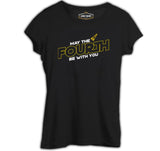 May the Fourth with a Rocket Logo Black Women's Tshirt