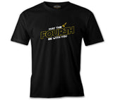 May the Fourth with a Rocket Logo Black Men's Tshirt